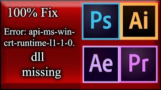 Photoshop dll missing How to fix error apimswincrtruntimel110dllError [upl. by Netniuq]