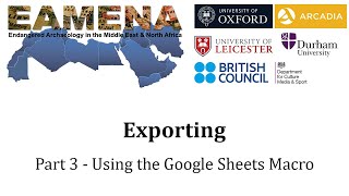 19 Exporting Part 3Using the Google Sheets Macro [upl. by Netsrek]