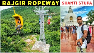 Viswa Shanti Stupa Rajgir  Ropeway Cable car  Peace Pagoda Bihar tourism [upl. by Meehar]