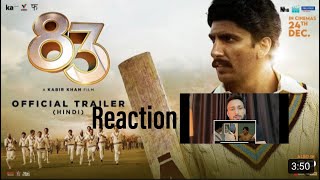 83 I Official Trailer I Reaction I Ranveer singh I Deepika padukone [upl. by Thetes]