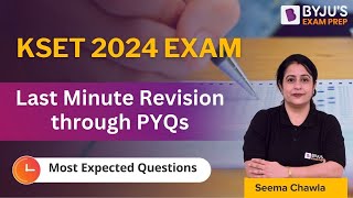 KSET 2024 EXAM  Chemical Sciences  Last Minute Revision through PYQs  Most Expected Questions [upl. by Yffub]