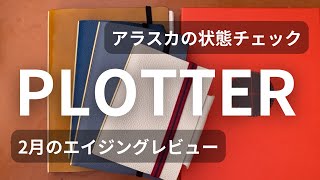 【PLOTTER】レザーバインダーたちの２月のエイジングレビューとお休み中のカビが気になるアラスカさんの状態チェック｜システム手帳 [upl. by Aynav404]