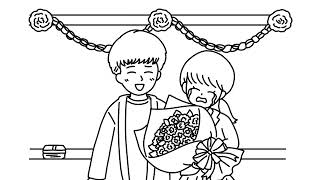 【パラパラ漫画】結婚式馴れ初めムービー [upl. by Eiclek]