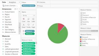 How to create a pie chart using multiple measures in Tableau [upl. by Taub]