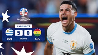 URUGUAY 50 BOLIVIA  HIGHLIGHTS  CONMEBOL COPA AMÉRICA USA 2024™ [upl. by Ingamar]