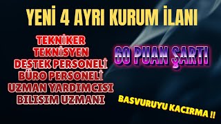 4 AYRI KURUMDAN YENİ İLAN ✅  BÜRO PERSONELİ DESTEK PERSONELİ  ✅ TEKNİKER VS  TÜM DETAYLAR ✅ [upl. by Seditsira272]