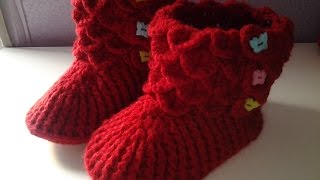 Botines cocodrilo a crochet ganchillo 4 tutorial DIY [upl. by Egdirdle677]