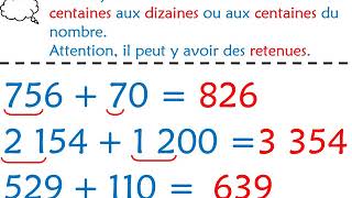 Calcul mental  Ajouter des dizaines des centaines à un nombremp4 [upl. by Eissirk481]