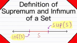 Definition of Supremum and Infimum of a Set  Real Analysis [upl. by Cilurzo]