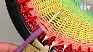 How to Quickly Fix a Tucked or Dropped Stitch  Circular Knitting Machine Tutorial [upl. by Mord99]