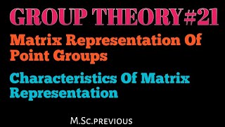 Group Theory Matrix Representation Of Point Groups NOBLECHEMISTRY [upl. by Ille]