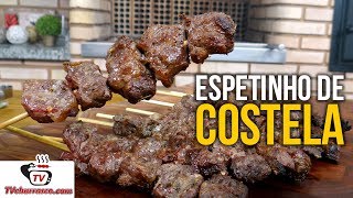 Como Fazer Espetinho de Costela  Tv Churrasco [upl. by Annohsat]