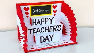 DIY Teachers day pop up card  Teachers day greeting card handmade 2023  Easy teachers day card [upl. by Noelc57]