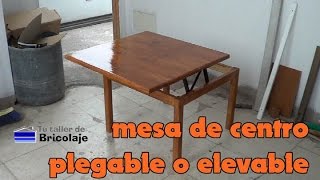 Cómo hacer una mesa de centro plegable o elevable [upl. by Inaliel]