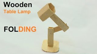 How to Make Popsicle Stick Table Lamp  DIY Wooden Folding Table Lamp at Home [upl. by Ball]