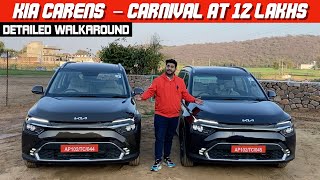 Kia Carens  Luxury Plus Top Model  Detailed Walkaround Review [upl. by Screens157]