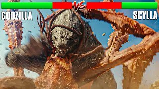 Godzilla Vs Scylla Battle Scene with Health Bar [upl. by Skantze]