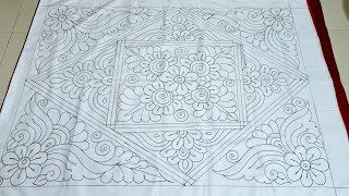 New nakshi katha design 2024Nokshi katha designNakshi kantha drawing tutorialnoksi katha design [upl. by Rebm116]