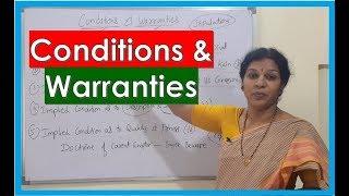 quotConditions amp Warrantiesquot An Important Concept in Law Subject By DrDevika Bhatnagar [upl. by Yenots858]