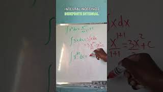 Integral indefinido indefinite integralshorts dicasmatemática mathtips matemática [upl. by Ralyat360]