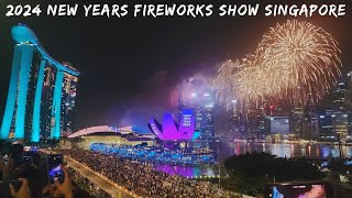 2024 New Years Fireworks Show  Singapore Fireworks 2024  Marina Bay Fireworks 2024 [upl. by Meeharbi]