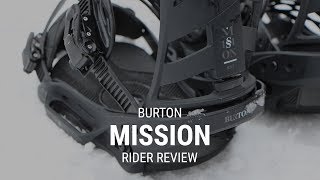 Burton Mission 2019 Snowboard Binding Rider Review  Tacticscom [upl. by Jacquelin]