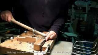 the KnappingDutchmanjig at work  obsidian slab knapping [upl. by Narual]