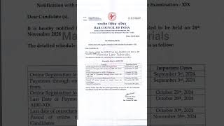 AIBE 19 notification released Exam date exams law bci aibe barcouncilofindia fees 2024 news [upl. by Izaak772]