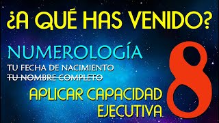 8️⃣ NUMEROLOGIA número 8 por fecha de nacimiento 👉 ¿A qué has venido 👉 aplicar capacidad ejecutiva [upl. by Saleme]