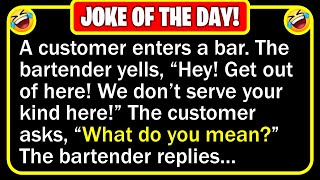 🤣 BEST JOKE OF THE DAY  A customer enters a bar and sits down  Funny Clean Jokes [upl. by Debora]