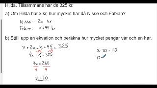 Matematik 1b Tillämpningar och problemlösning med ekvationer [upl. by Manella]