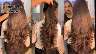 Long layer haircut tutorial  how to maintain length in long hair  layers haircut [upl. by Tracey]