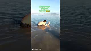 First time swimming sa dagat shortvideo funnnybaby familyadventure [upl. by Ahsiatal]