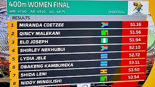 COETZEE 🇿🇦 5116  DOUALA 24  23rd CAA African Athletics Senior Championships  Women’s 400m Final [upl. by Grogan104]