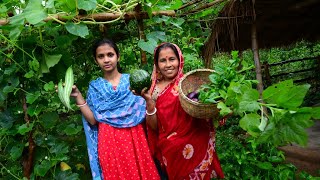 বৃষ্টির দিনে বাড়ির বাগানের সবরকমের শাকসবজি দিয়ে খিচুড়ি রান্না  Village Style Cooking Khichuri [upl. by Armand993]