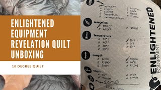 Enlightened Equipment Revelation Quilt Unboxing [upl. by Eibob]