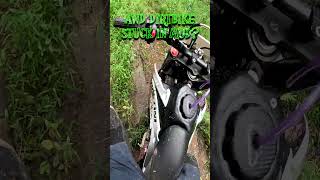 Stuck in the mud with the ALL WHEEL DRIVE dirt bike  Christini AWD 250cc big wheel [upl. by Danika458]