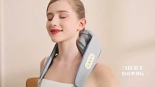 Cervical Back Deep Massager Electric Heating Tapping Kneading Massage Belt Shiatsu Shoulder Massager [upl. by Ilatan]