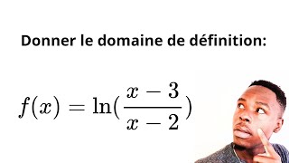 Fonction logarithme quotient domaine de définition [upl. by Mcmath]