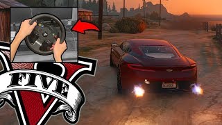 Using a Thrustmaster TMX Steering Wheel to Drive in GTA V  Mod Test [upl. by Terrej539]