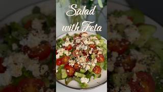 Salad with feta cheese cooking food lunch shorts [upl. by Tamera]