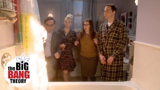 The Bathroom Fire Gets Out of Control  The Big Bang Theory [upl. by Yhotmit]