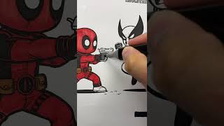 Deadpool vs Wolverine marvel satisfying art coloring trending [upl. by Thorr]