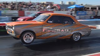 2400cc Nitrous Pinto Mk1 Escort runs LOW 9s [upl. by Ymmat]