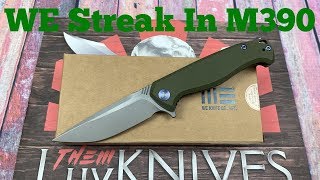 WE Streak Knife An affordable G10 tough user with an M390 blade [upl. by Millham979]