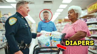 Cop Mocks Elderly Black Woman for Buying Diapers Unaware of Who the Cashier Is… [upl. by Ailel]