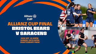 LIVE Allianz Cup Final  Bristol Bears Women vs Saracens Women [upl. by Hirschfeld]