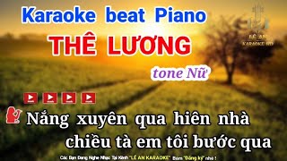 karaoke Thê Lương tone Nữ  beat Piano  Phúc Chinh [upl. by Joshia549]