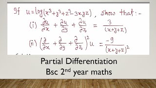 Partial Differentiation  Bsc 1st2nd year maths [upl. by Chelsey]