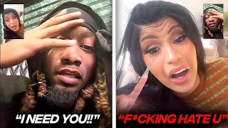 Offset Breaks Down and BEGS Cardi To Come Back After He Goes BROKE [upl. by Annauqahs]